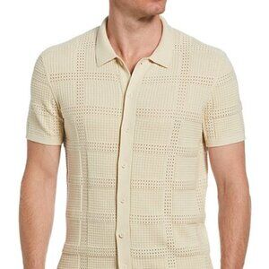 Perry Ellis Knit Short Sleeve Sweater Shirt Size Large